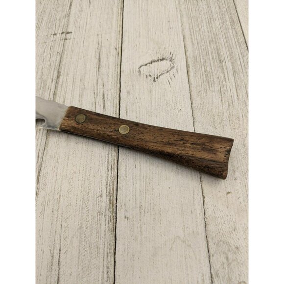 Vegetable Utility All Purpose Carving Slicing Knife Serrated 2 Prongs Japan 12" - Picture 2 of 7